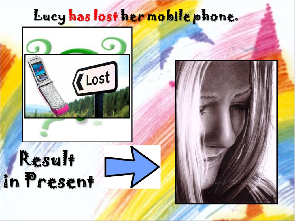 Lucy has lost her mobile phone. Result in Present